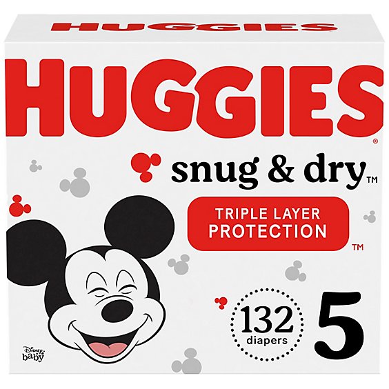 Huggies Snug and Dry Size 5 Baby Diapers - 132 Count