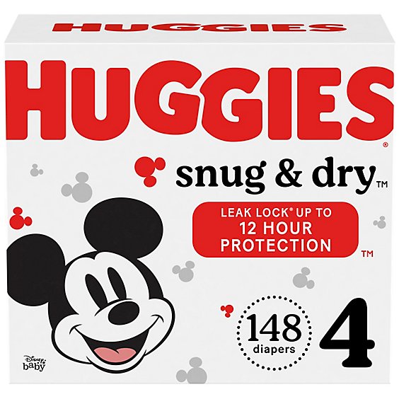 Huggies Snug and Dry Size 4 Baby Diapers - 148 Count