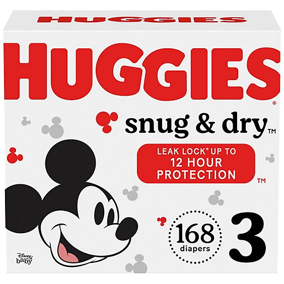 Huggies Snug & Dry Size 3 Baby Diapers - 168 Count