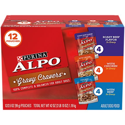 Alpo Gravy Cravers Dog Food Wet Beef And Chicken - 12-3.5 Oz - Image 3