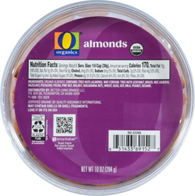 O Organics Almonds Prepackaged - 10 Oz - Image 1