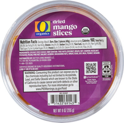 Organic Mango Slices Prepackaged - 9 Oz.