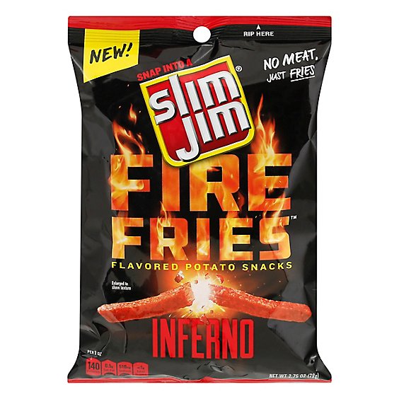Slim Jim Fire Fries Inferno Flavored Potato Snacks - 2.75 Oz