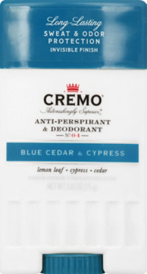 Cremo Blue Cedar & Cypress Deodorant - 2.65 Oz - Image 2