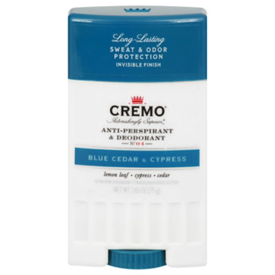 Cremo Blue Cedar & Cypress Deodorant - 2.65 Oz
