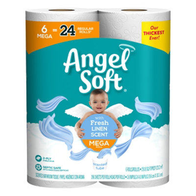 Angel Soft Toilet Paper Fresh Linen 6 Mr - 6 Roll