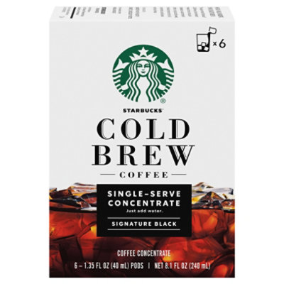 Starbucks Signature Black Single Serve Concentrate Cold Brew Coffee Pods Box 6 Count - Each - Image 3