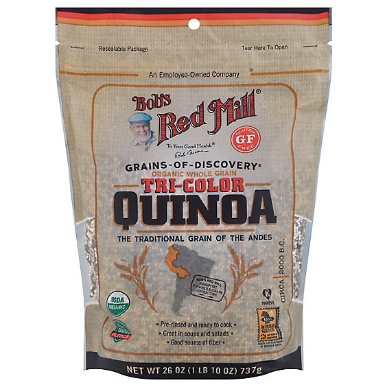 Bobs Red Mill Grains Of Discovery Organic Quinoa Tri Color Gluten Free - 26 Oz