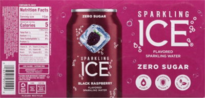 Sparkling Ice Black Raspberry W/Antioxidants And Vitamins Zero Sugar - 8-12 Fl. Oz. - Image 6