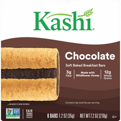 Kashi Soft Baked Breakfast Bars Fiber Bars Chocolate 6 Count - 7.2 Oz