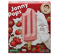 JonnyPops Ice Pops Summer Strawberries With Fresh Cream - 4-2.06 Fl. Oz.