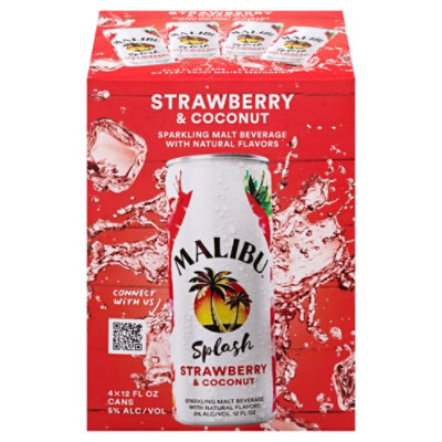 Malibu Splash Strawberry & Coconut In Cans - 4-12 Fl. Oz. - Image 3