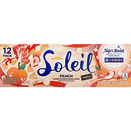 Signature Select Soleil Water Sparkling Peach - 12-12 Fl. Oz. - Image 2