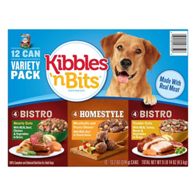 Kibbles N Bits Bistro Homestyle Dog Food Variety Pack 12 13.2