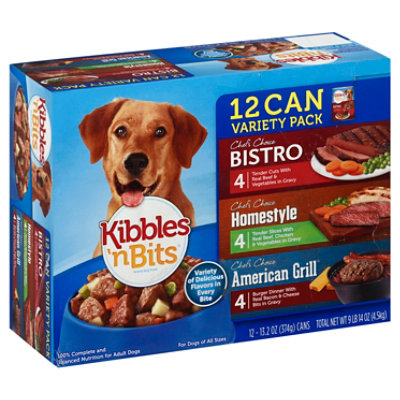 Kibbles N Bits Bistro Homestyle Grill Dog Food Variety Pack 12