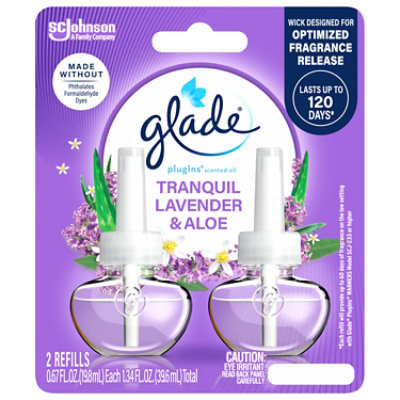 Glade Plugins Tranquil Lavender And Aloe Scented Oil Air Freshener Refill -  2-1.34 Fl. Oz. - Randalls