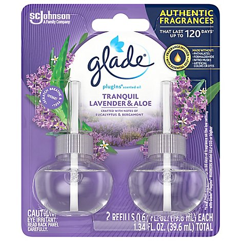 Glade Plug In Tranquil Lavender & Aloe Refills - 2-.67 Fl. Oz.