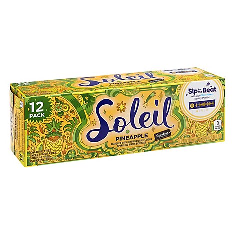 Signature Select Soleil Water Sparkling Pineapple - 12-12 Fl. Oz.