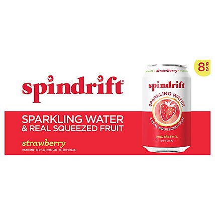 Spindrift Strawberry Sparkling Water - 8-12 Fl. Oz. - Image 1