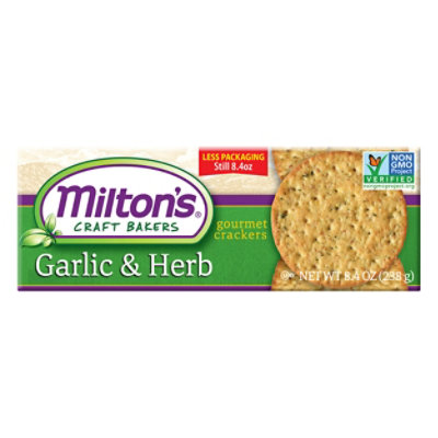 Milton's Craft Bakers Garlic & Herb Gourmet Crackers - 8.4 Oz