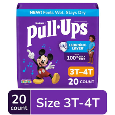 Pull-Ups Potty Training Underwear for Boys Size 3T to 4T - 20 Count