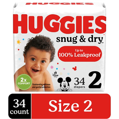 Huggies Snug and Dry Size 2 Baby Diapers - 34 Count