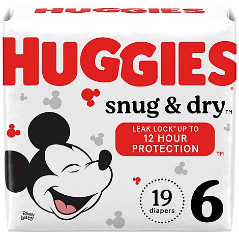 Huggies Snug & Dry Baby Diapers Size 6 - 19 Count