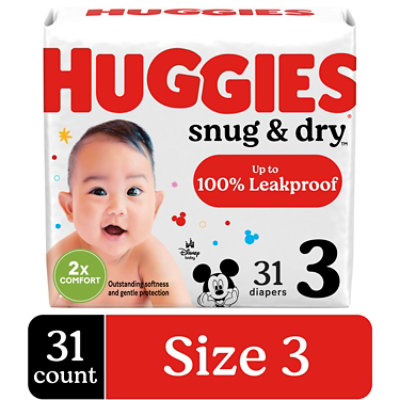 Huggies Snug and Dry Baby Diapers Size 3 - 31 Count