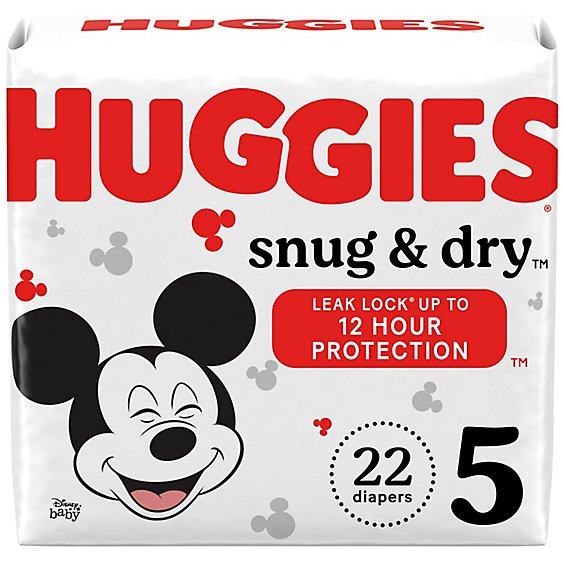Huggies Snug and Dry Size 5 Baby Diapers - 22 Count