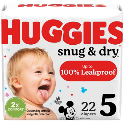 Huggies Snug & Dry Baby Diapers Size 5 - 22 Count