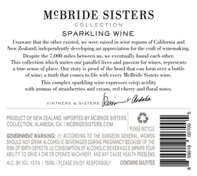 Mcbride Sisters Collection Brut New Zealand Rose Wine - 750 Ml - Image 7