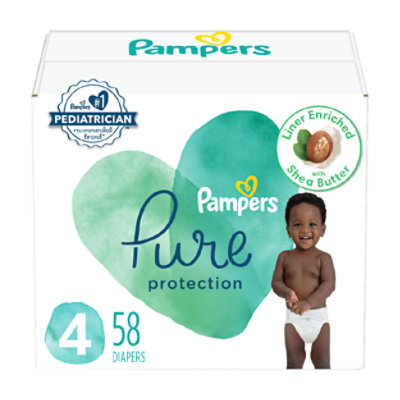 Pampers Pure Protection Diapers Size 4 - 58 Count - Image 1