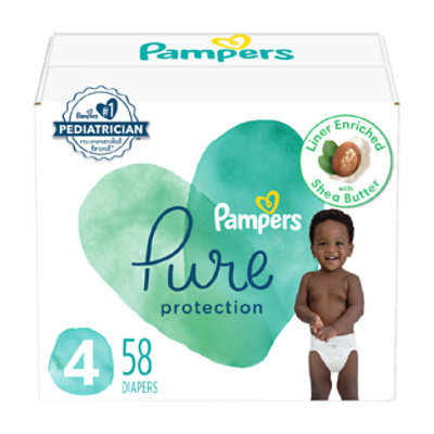 Pampers Pure Protection Diapers Size 4 - 58 Count