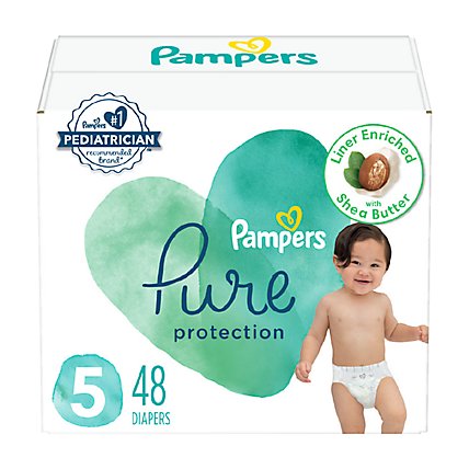 Pampers Pure Protection Diapers Size 5 - 48 Count - Image 2