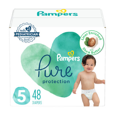 Pampers Pure Protection Diapers Size 5 - 48 Count - Image 1