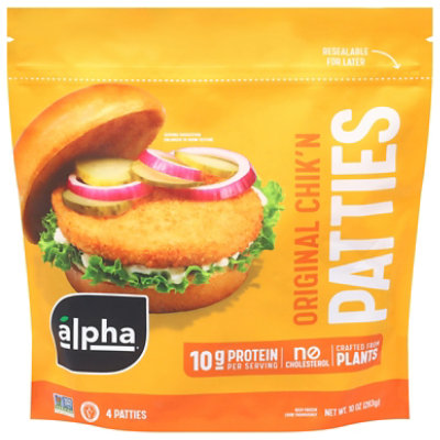 Alpha Foods Plant Based Crispy Chik'n Patties - 10 Oz - Image 2