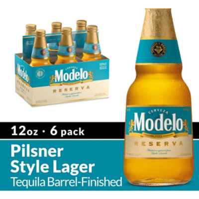 Modelo Reserva Tequila Barrel Mexican Lager Beer Bottles % ABV - 6-12  Fl. Oz. - Albertsons