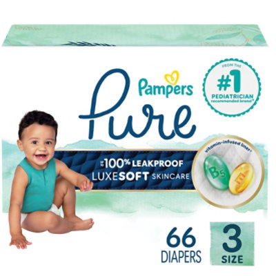 Pampers Pure Protection Diapers Size 3 - 66 Count - Image 1