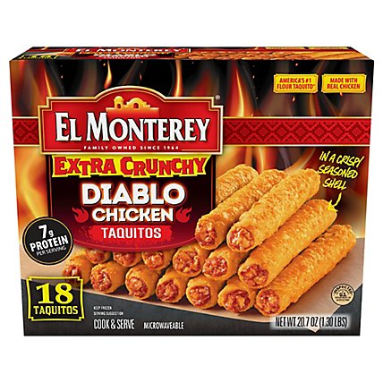 El Monterey Diablo Chicken Extra Crunchy Taquitos 18 Count - 20.7 Oz - Image 3