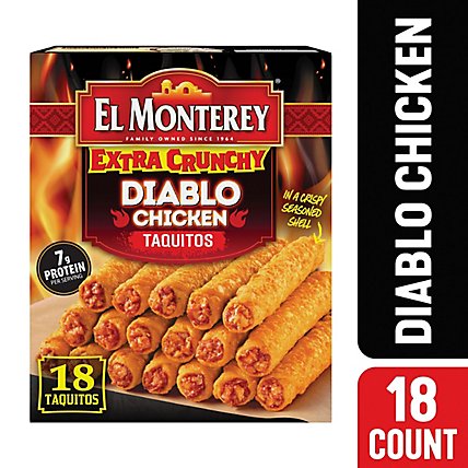 El Monterey Diablo Chicken Extra Crunchy Taquitos 18 Count - 20.7 Oz - Image 1