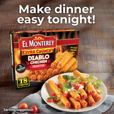 El Monterey Diablo Chicken Extra Crunchy Taquitos 18 Count - 20.7 Oz - Image 3