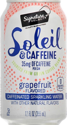 Signature Select Soleil Water Sparkling W/Caffeine Grapefruit - 12-12 Fl. Oz. - Image 2