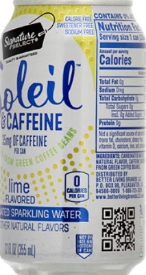 Signature Select Soleil Water Sparkling W/Caffeine Lime - 12-12 Fl. Oz. - Image 6