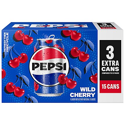 Pepsi Soda Cola Wild Cherry Cans - 15-12Fl. Oz. - Image 3