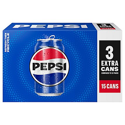 Pepsi Soda Cola Cans - 15-12Fl. Oz. - Image 3
