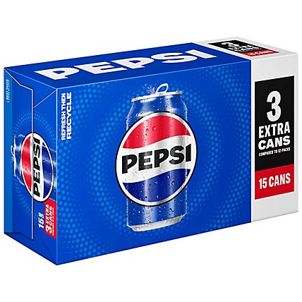 Pepsi Soda Cola Cans - 15-12Fl. Oz. - Image 2