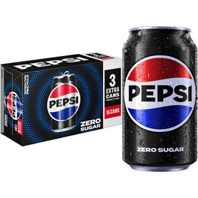 Pepsi Zero Sugar Soda Pop Cola - 15-12 Oz