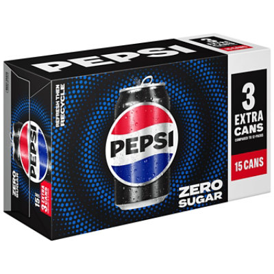 Pepsi Soda Cola Zero Sugar Cans - 15-12Fl. Oz. - Image 2