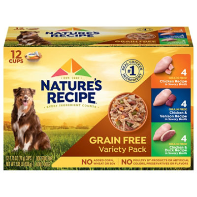 Natures Recipe Grain Free Dog Food Chicken Variety Pack - 12-2.75 Oz - Image 1