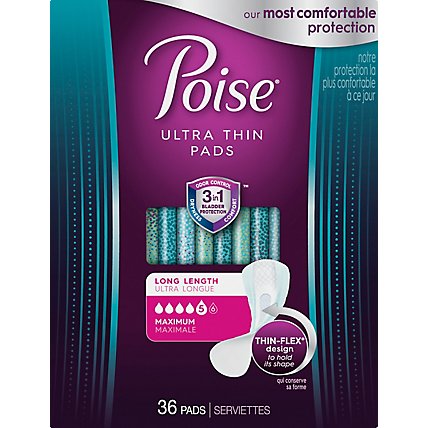 Poise Ultra Thin Incontinence Pads Maximum Absorbency - 36 Count - Image 2